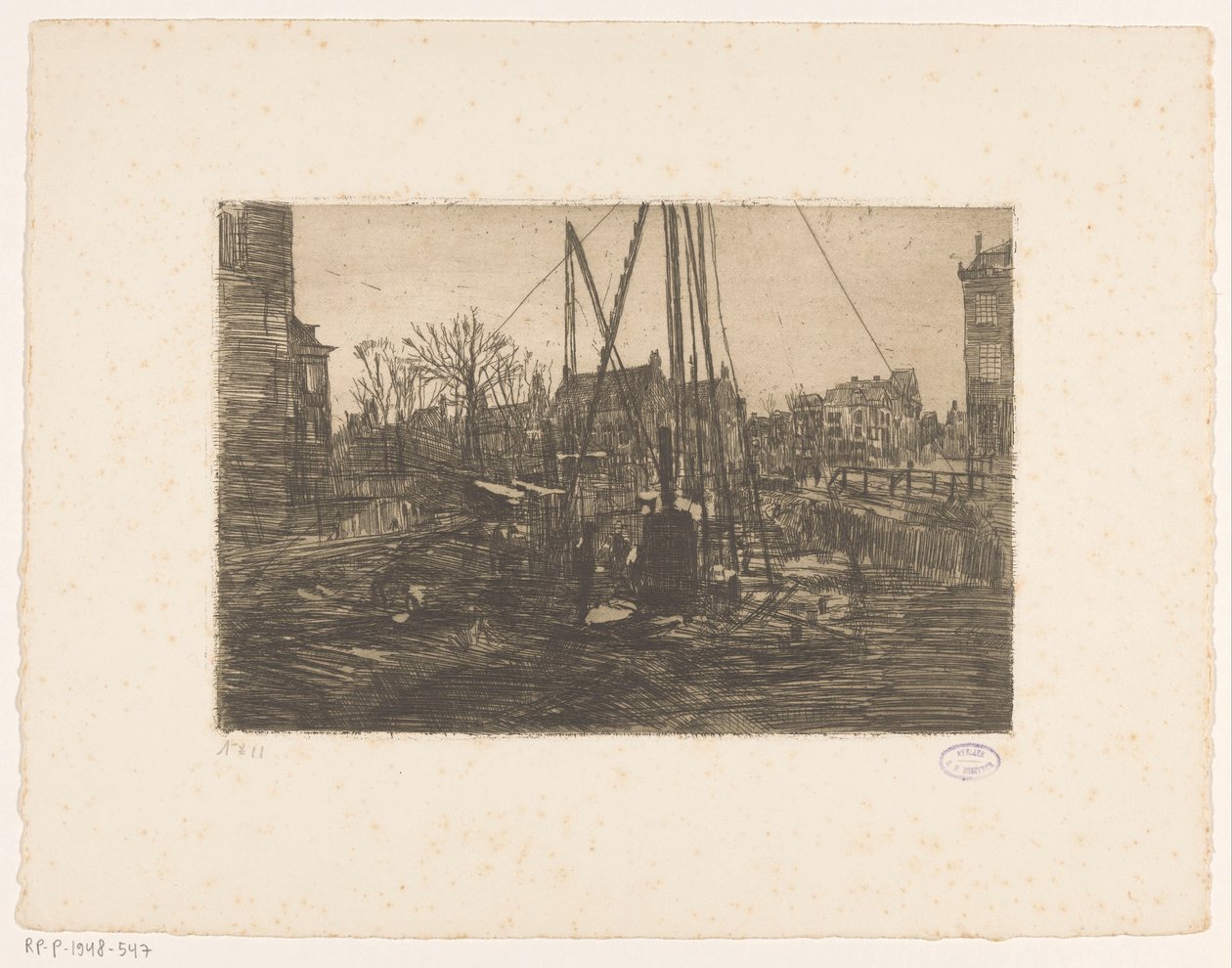 Pfahlgründung in der Raadhuisstraat in Amsterdam von George Hendrik Breitner