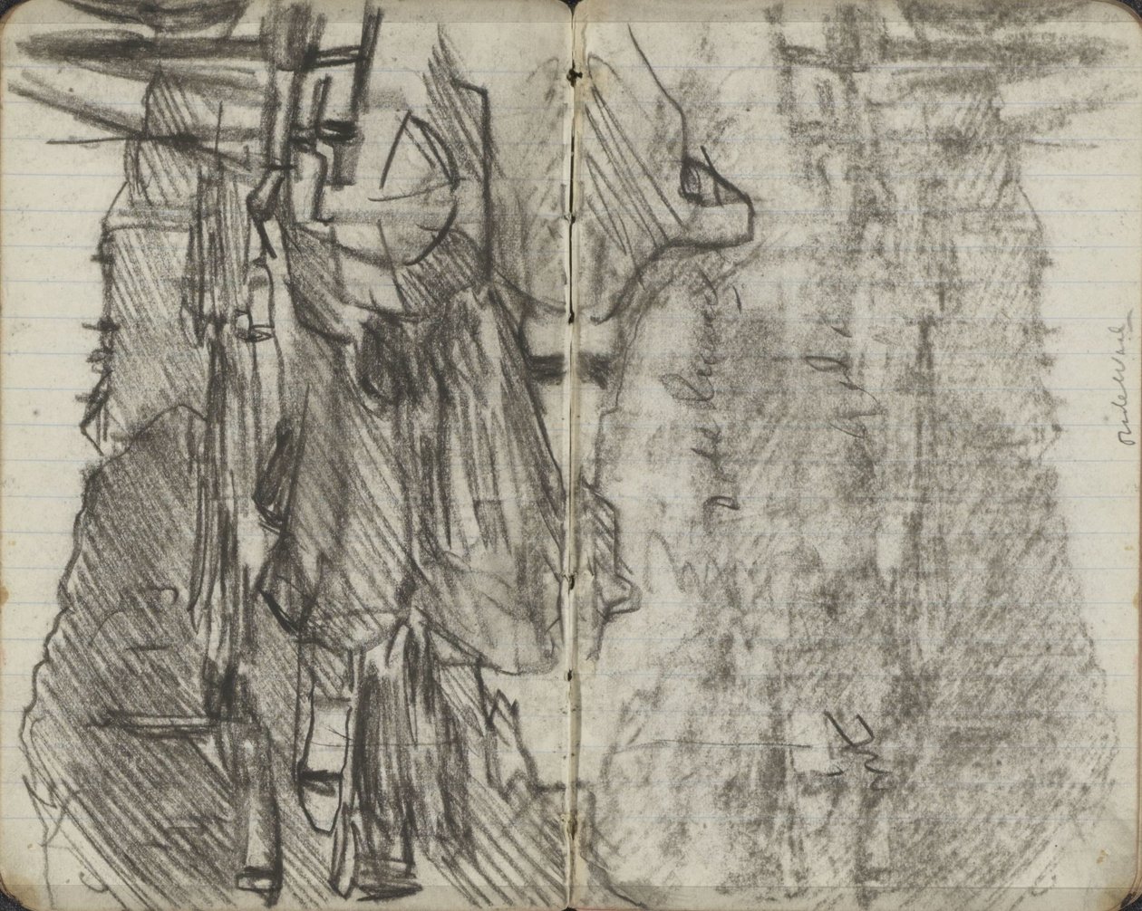 Schiffe an der Binnenkant und der Oude Waal in Amsterdam von George Hendrik Breitner