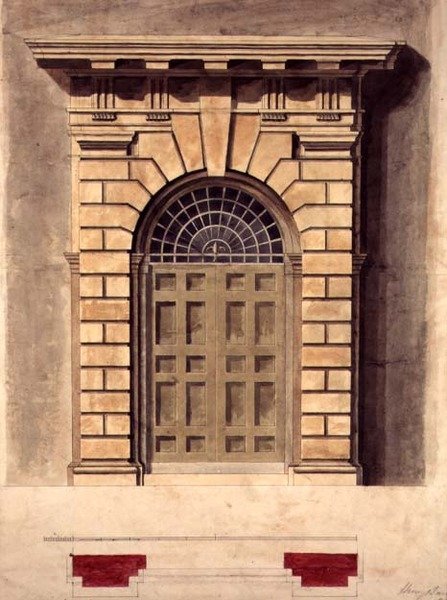 Entwurf für eine Palladianische Türumrahmung von George Henry Bailey