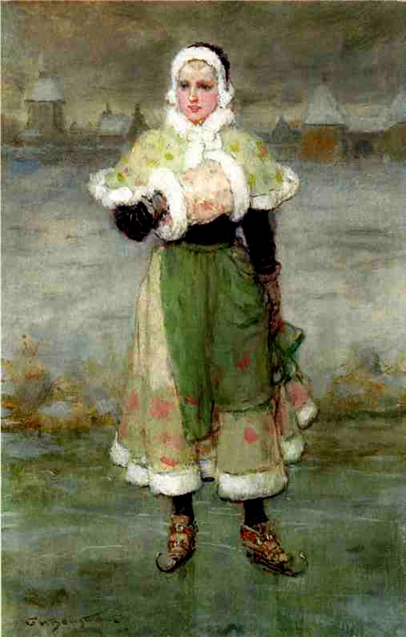 Ein niederländischer Schlittschuhläufer von George Henry Boughton