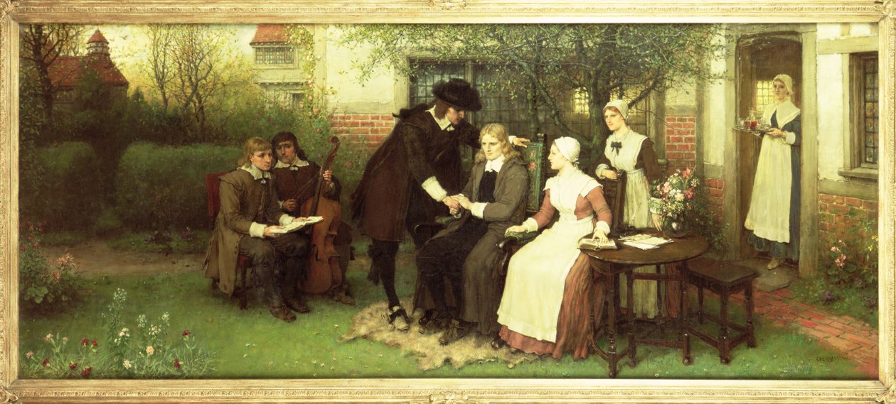 Andrew Marvell (1621-78) besucht seinen Freund John Milton (1608-74) von George Henry Boughton