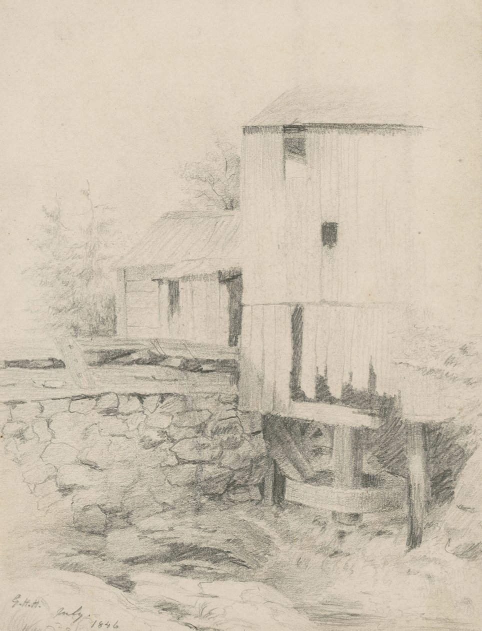 Die alte Mühle, 1846 von George Henry Hall