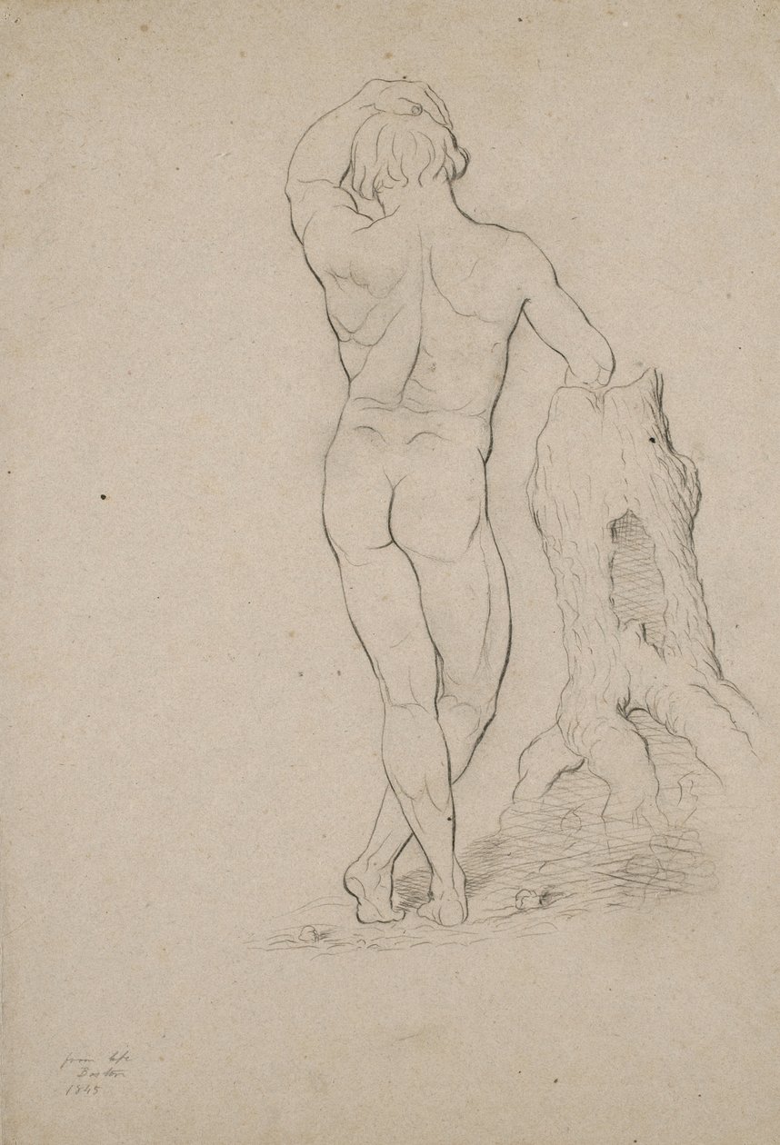 Männlicher Akt, Rückansicht, 1846 von George Henry Hall