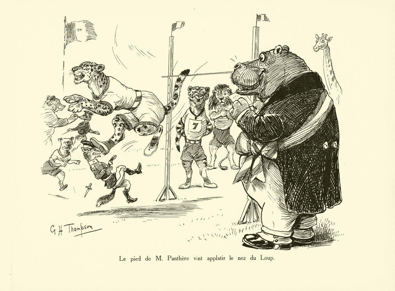 Der Fuß von M Panthere plattete die Nase des Wolfs von George Henry Thompson