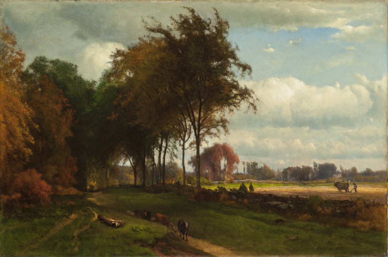 Landschaft mit Rindern von George Inness