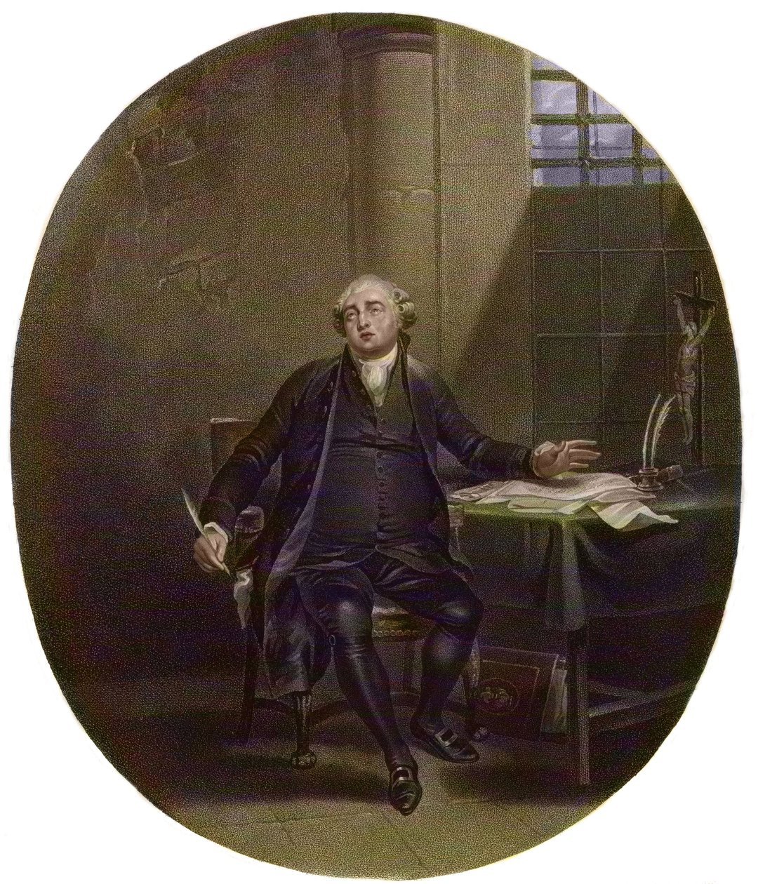 Louis XVI (1754-93) im Tempel 1792 - Louis XVI, König von Frankreich von George Keating