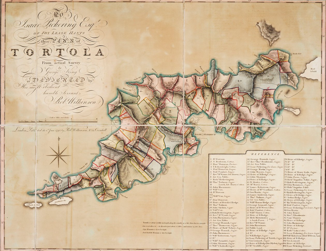 Plan von Tortola nach einer Vermessung von George King von George King