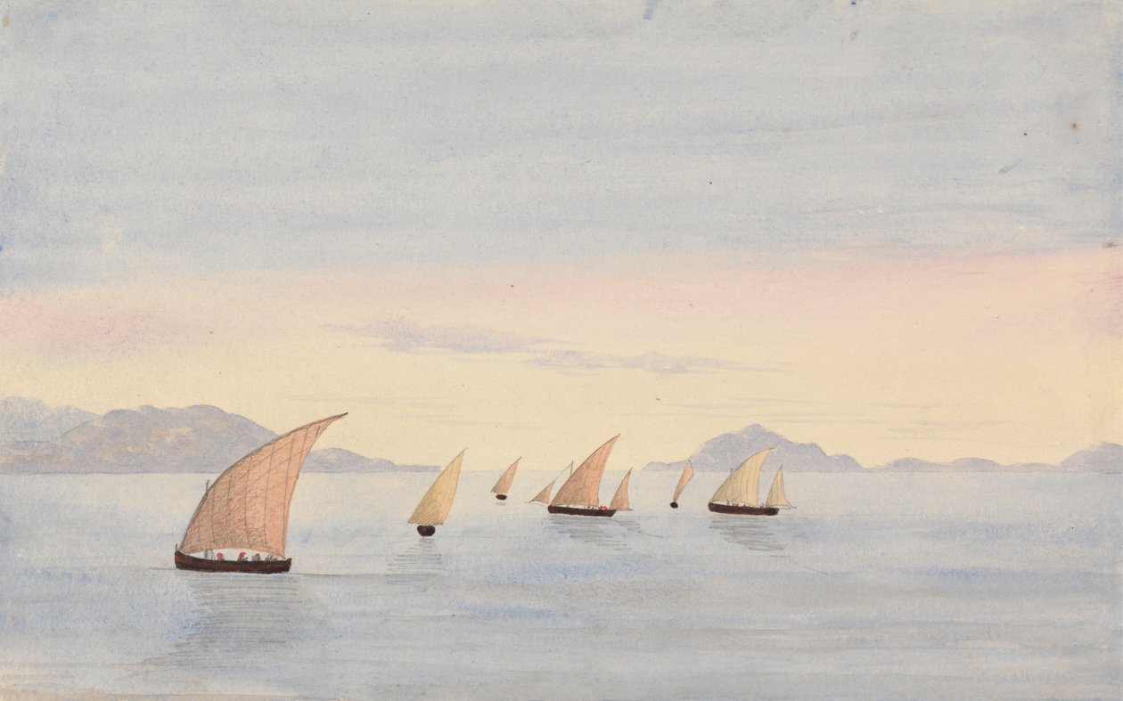 Tarifa Point, Spanien und Mons Abyla, Afrika von George Lothian Hall