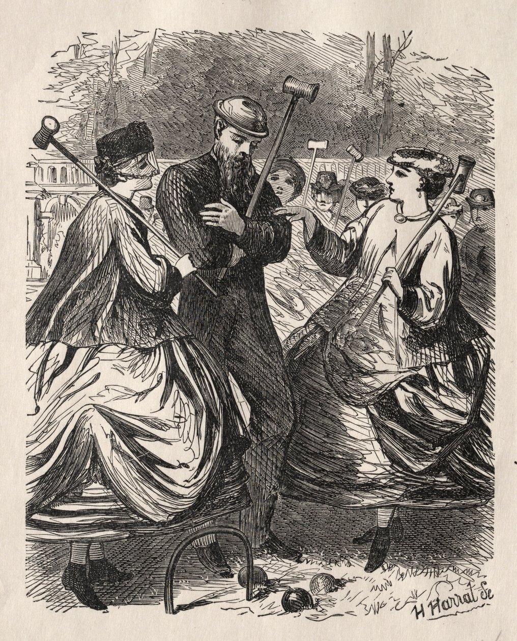 Unsere Krocket-Party, 1864 von George Louis Palmella Busson Du Maurier
