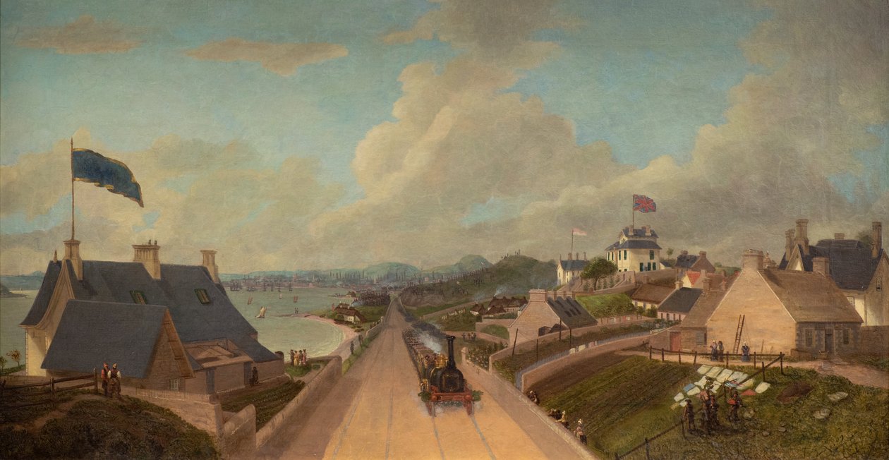 Eröffnung der Dundee und Arbroath Eisenbahn, ca. 1838 von George McGillivray
