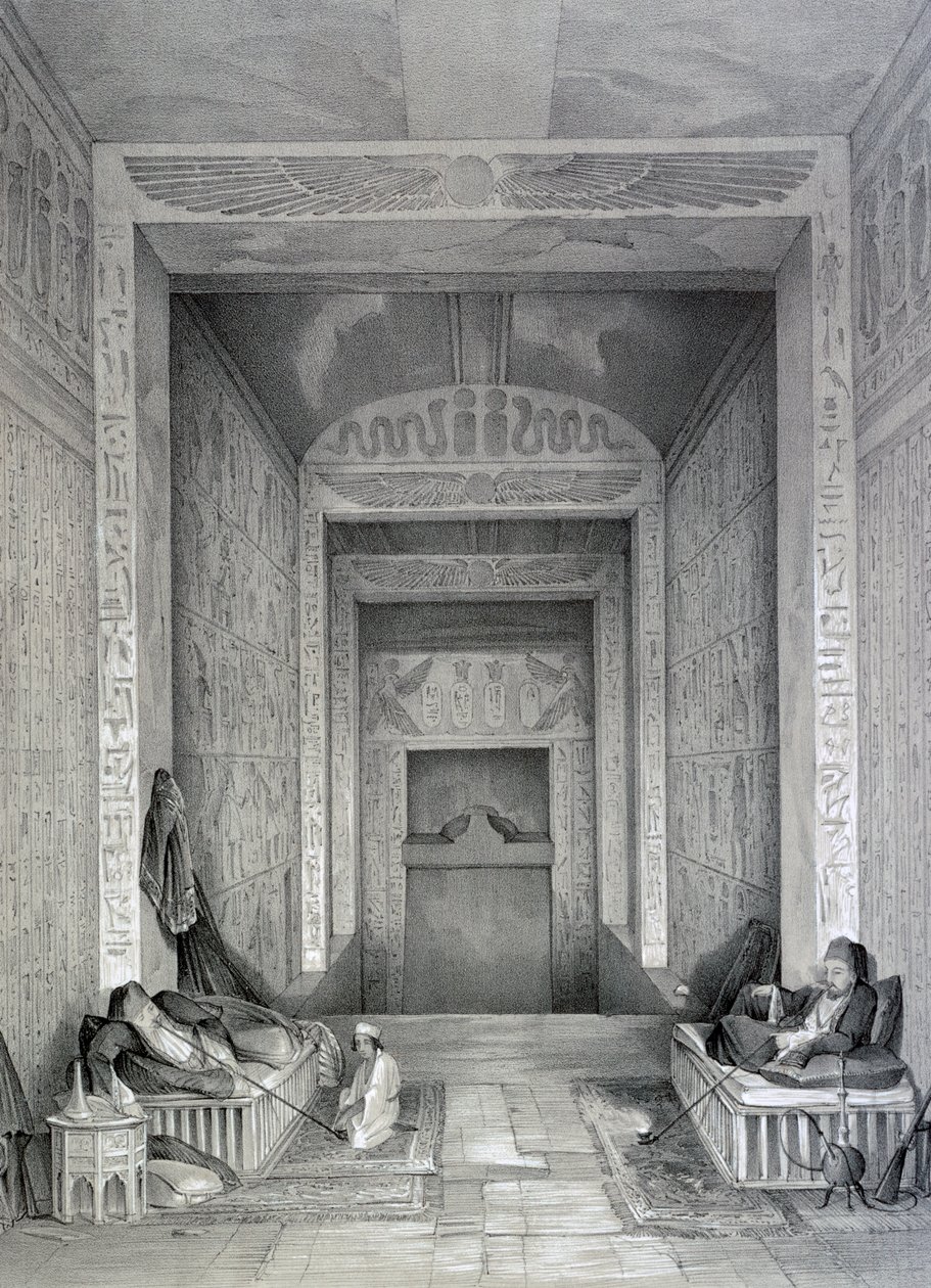 Innenraum eines Tempels, Ägypten, 19. Jahrhundert von George Moore