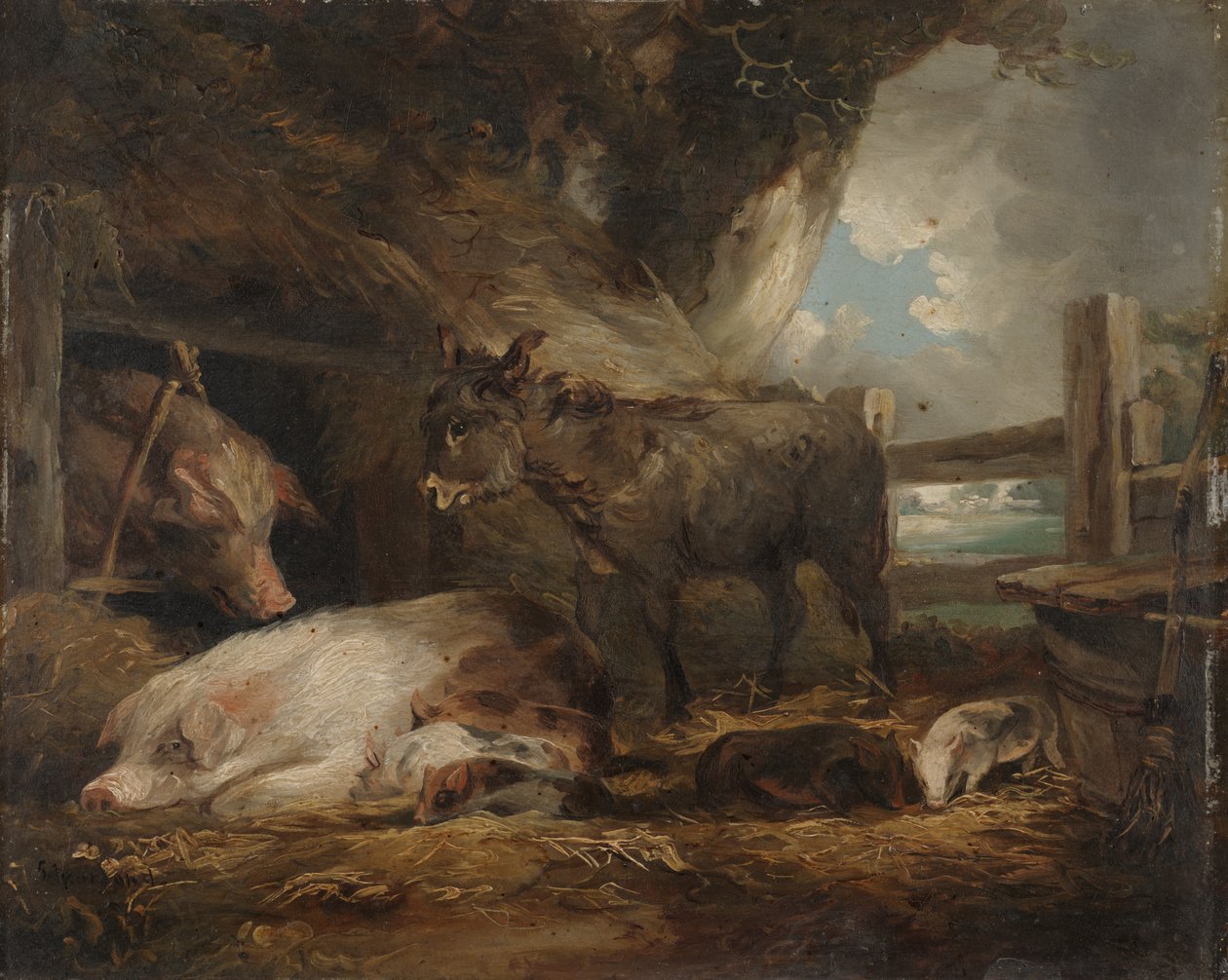 Besuch im Schweinestall von George Morland