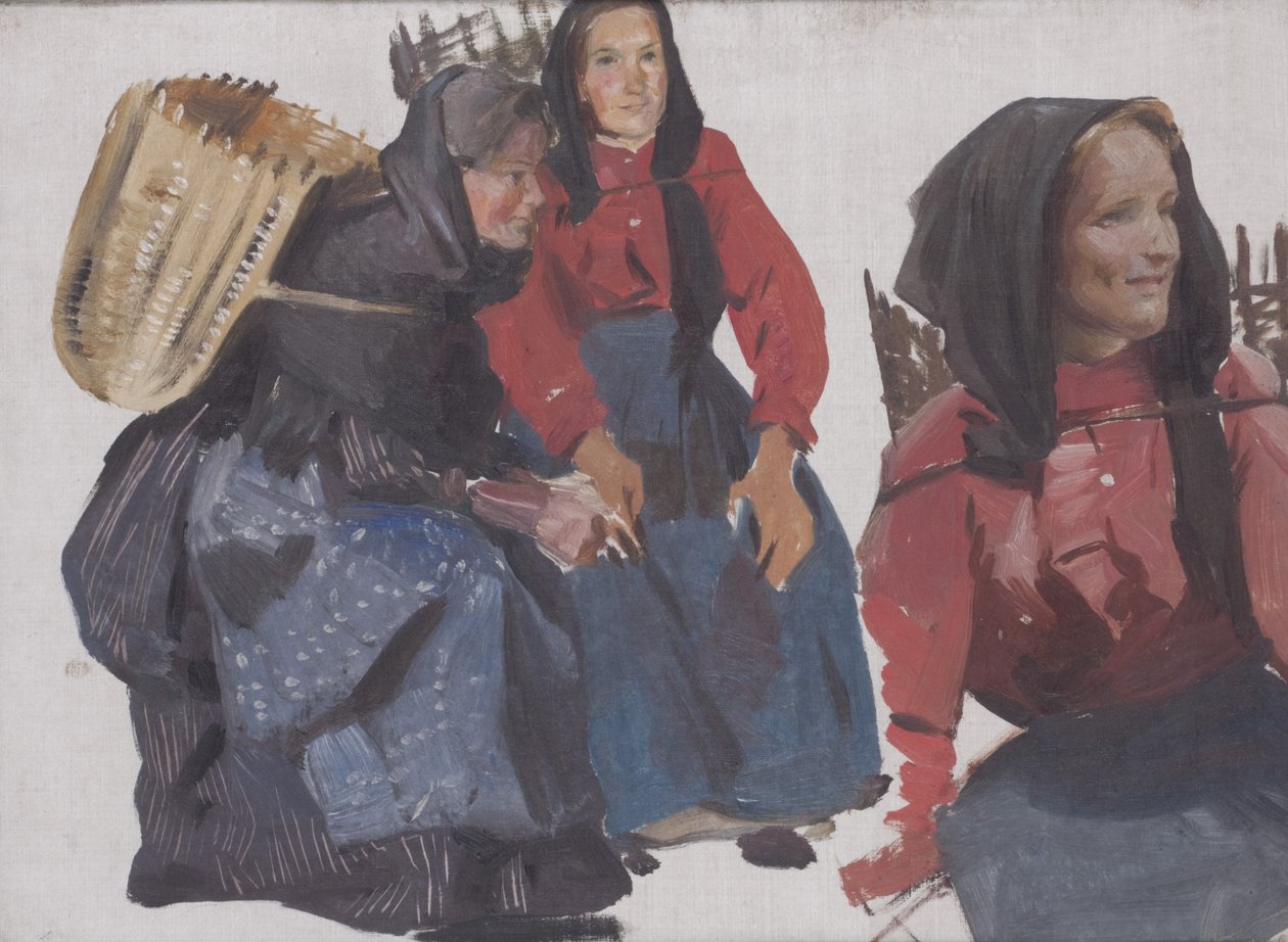 Fischerinnen in Portsoy, frühes 20. Jahrhundert von George Murray