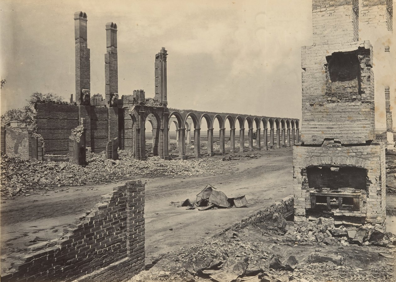 Ruinen des R.R. Depots, Charleston, South Carolina, 1860er Jahre von George N. Barnard