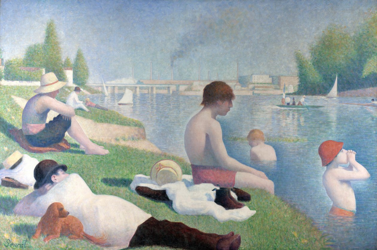 Badende in Asnières Baigneurs à Asnières, 1884 von George Pierre Seurat