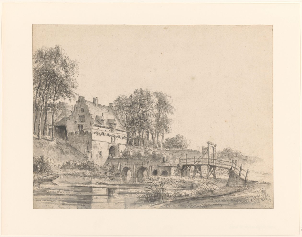 Ansicht des Tores von Schloss Buren von George Pieter Westenberg
