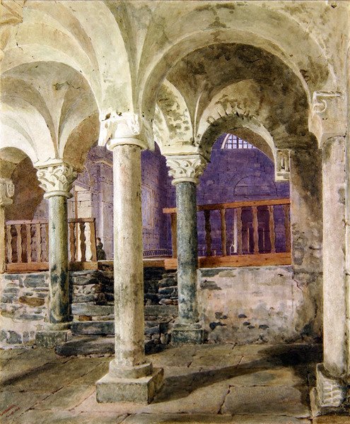 Krypta von St. Nikolaus Giornico, Kanton Tessin, Schweiz von George Price Boyce