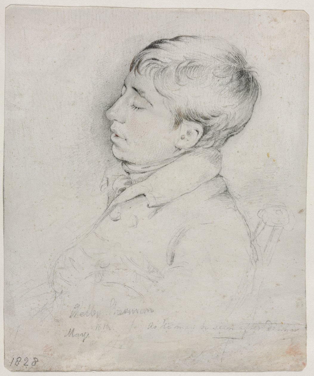 Ein Porträt von Welby Sherman, schlafend in einem Stuhl, 1828 von George Richmond