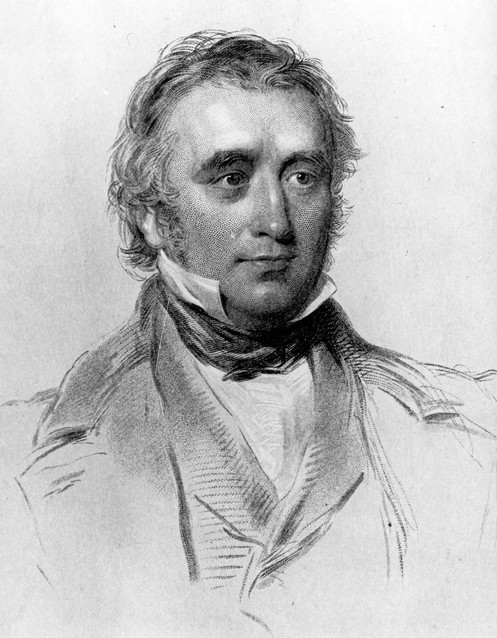 Thomas Babington Macaulay im Alter von 49 Jahren, graviert von William Holl, um 1850er von George Richmond