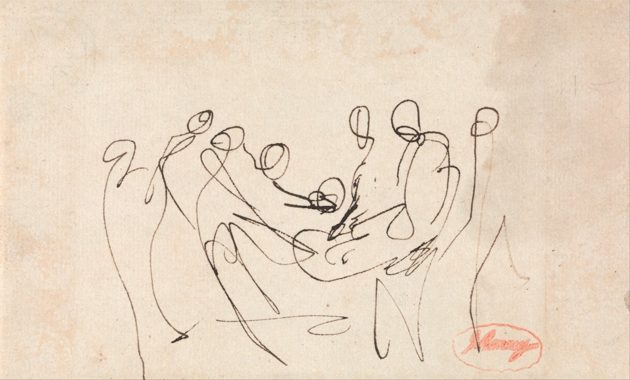 Figuren, die eine andere Figur tragen von George Romney