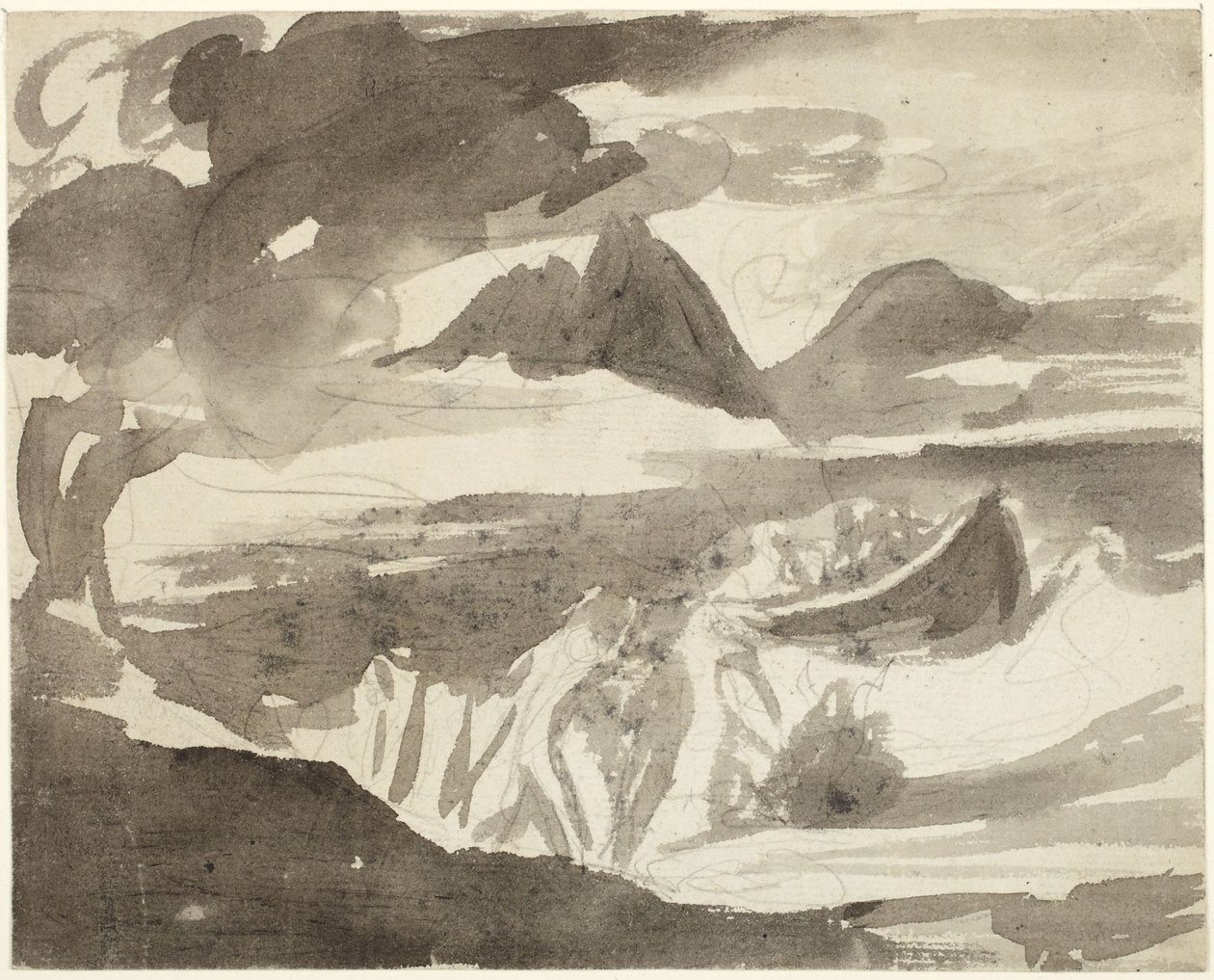 Lappländische Hexen, die einen Sturm heraufbeschwören von George Romney