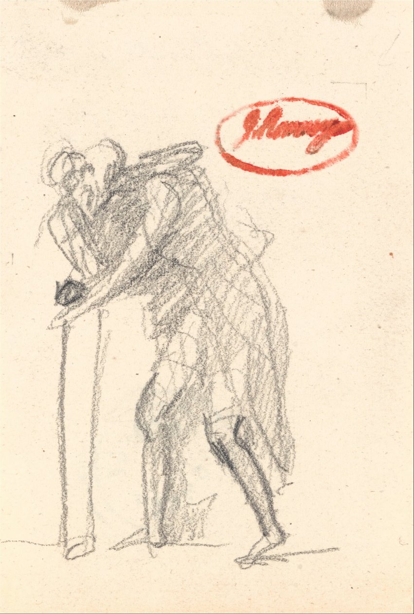 Möglicherweise eine gebogene Figur mit Stock aus "Alter" von George Romney