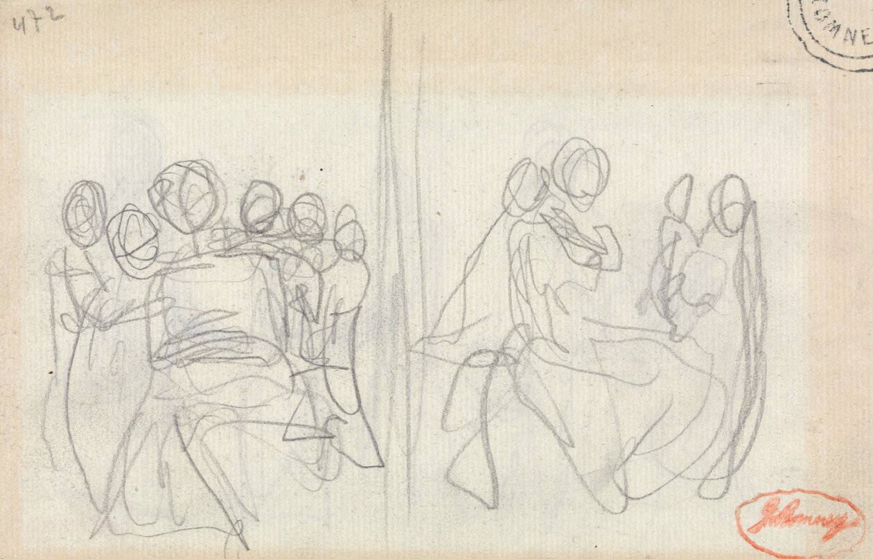 Studien einer liegenden Frau, betreut von Kindern von George Romney