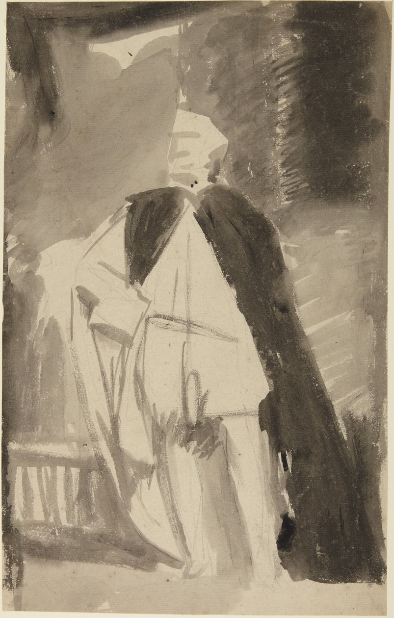 Studie für das Porträt eines Mannes in einem langen Umhang von George Romney