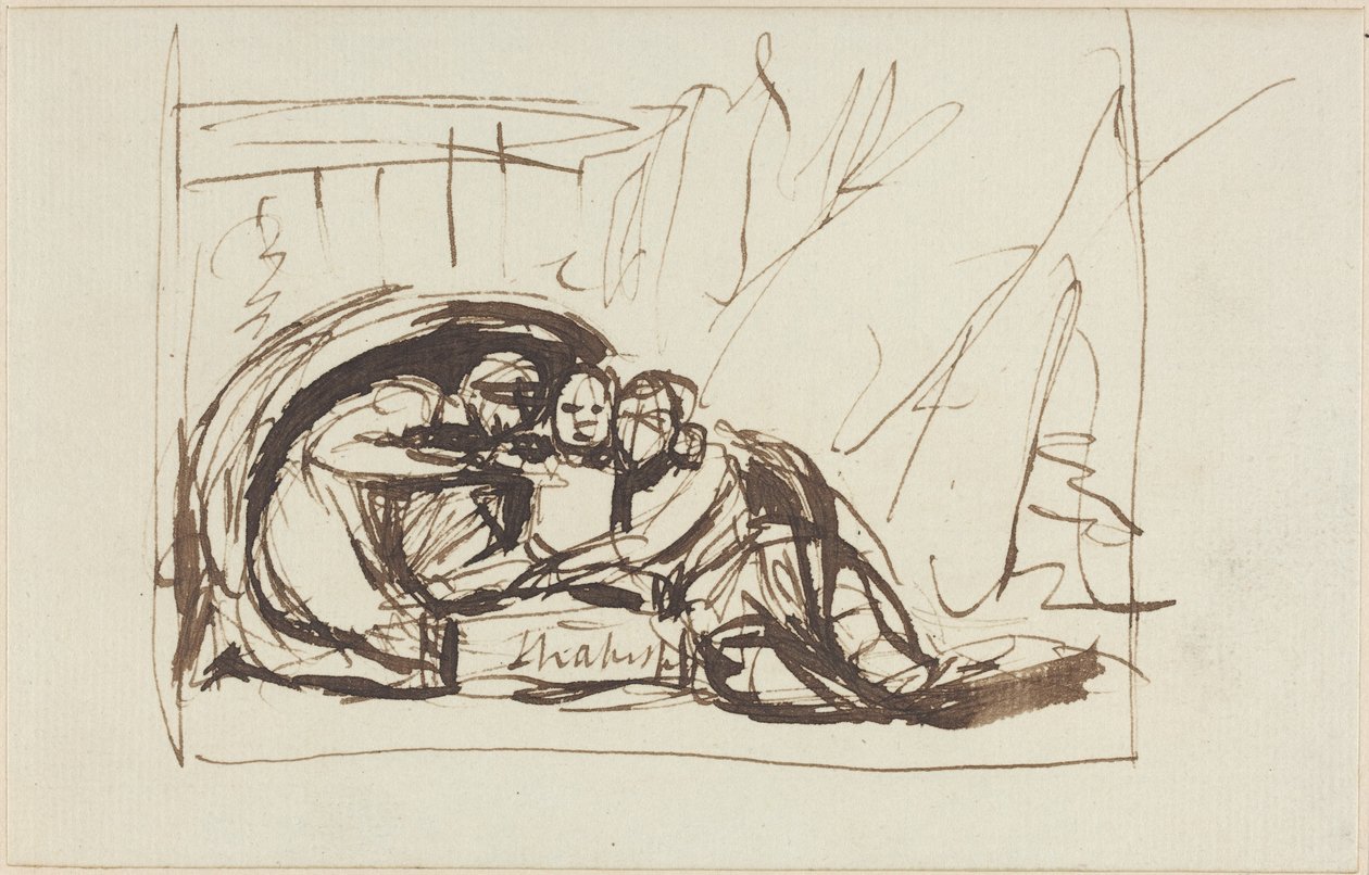 Der junge Shakespeare, genährt von Komödie und Tragödie von George Romney