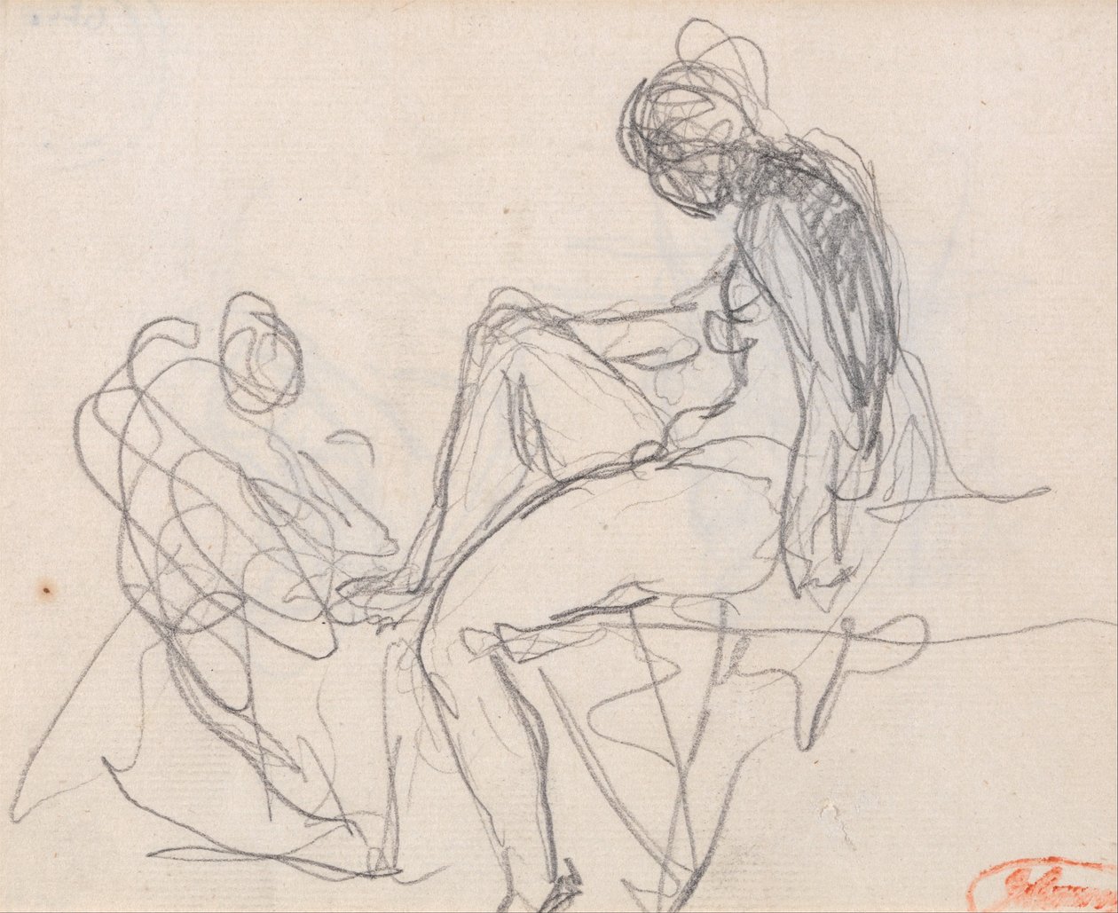 Zwei Figuren: Wahrscheinlich für das Bad der Diana von George Romney