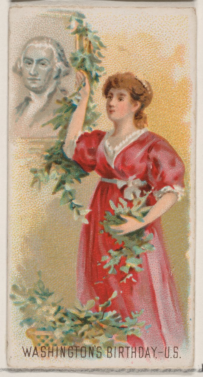 George Washingtons Geburtstag, Vereinigte Staaten, aus der Feiertagsserie N80 für Duke, 1890 von George S. Harris and Sons