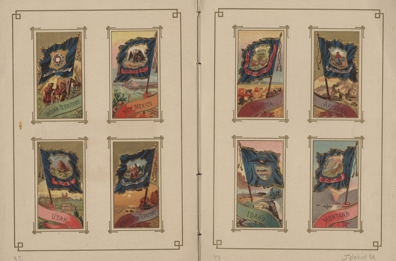 Flaggen aller Nationen und der Vereinigten Staaten von Amerika - Seiten 39 und 40, 1887 von George S. and Sons Harris