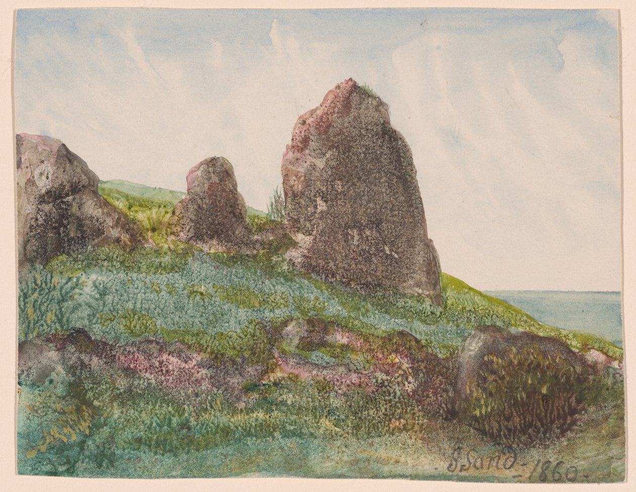 Landschaft mit Felsen von George Sand