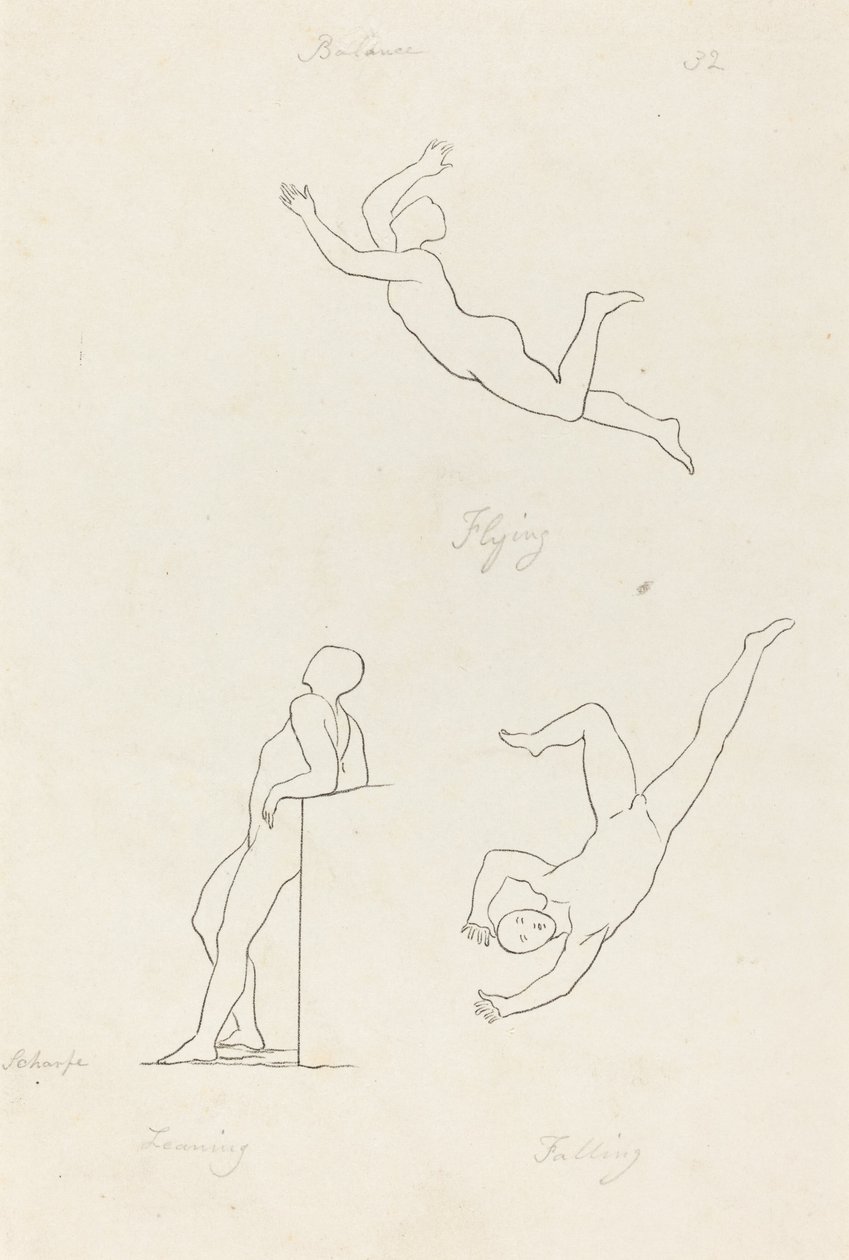 Lehnen, Fliegen und Fallen von George Scharf after John Flaxman