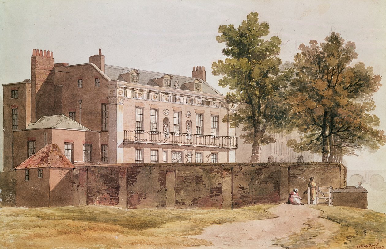 Ansicht von Grosvenor House in Millbank, 1809 von George Shepherd