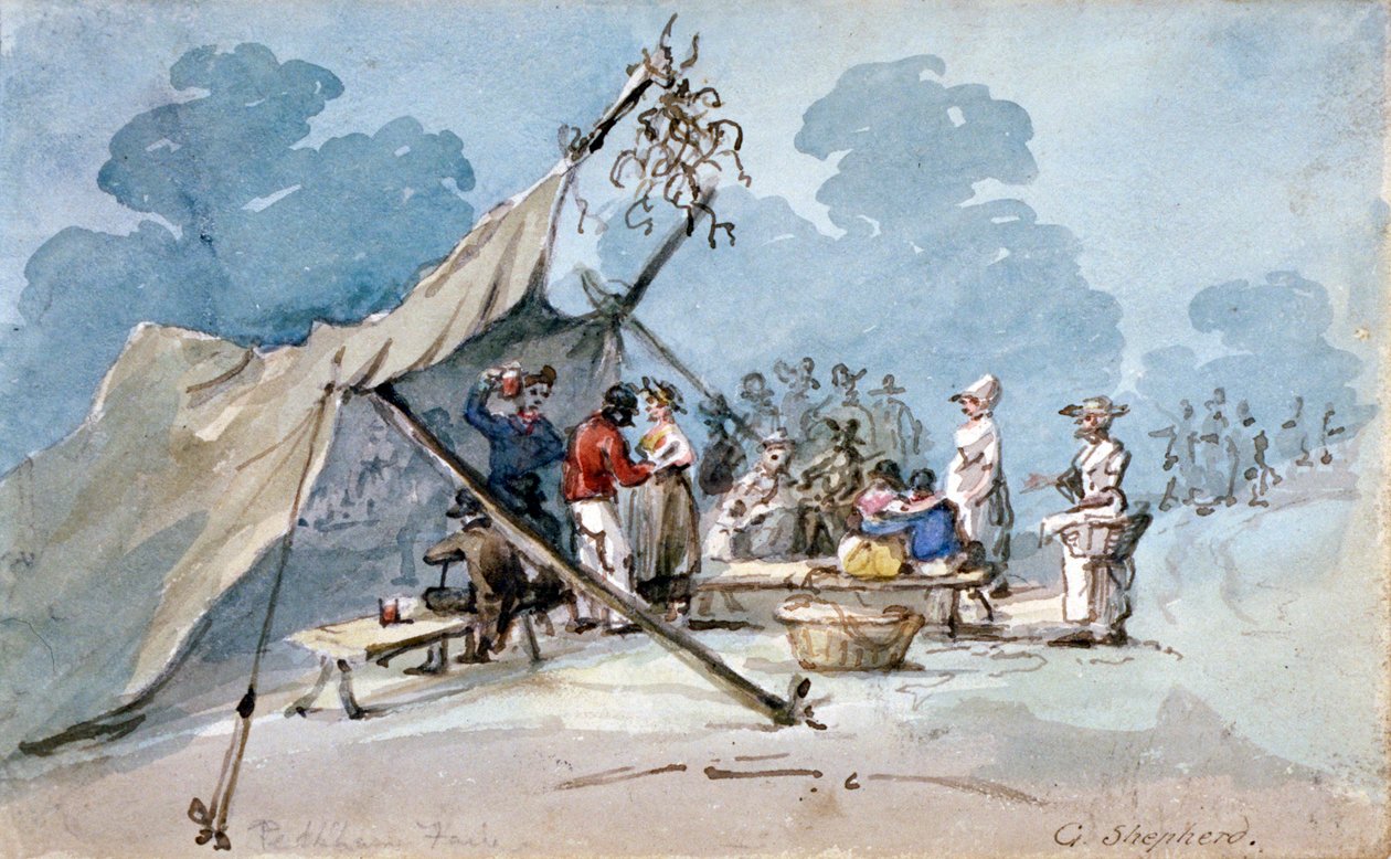 Ansicht der Besucher der Peckham-Messe, London von George Shepherd