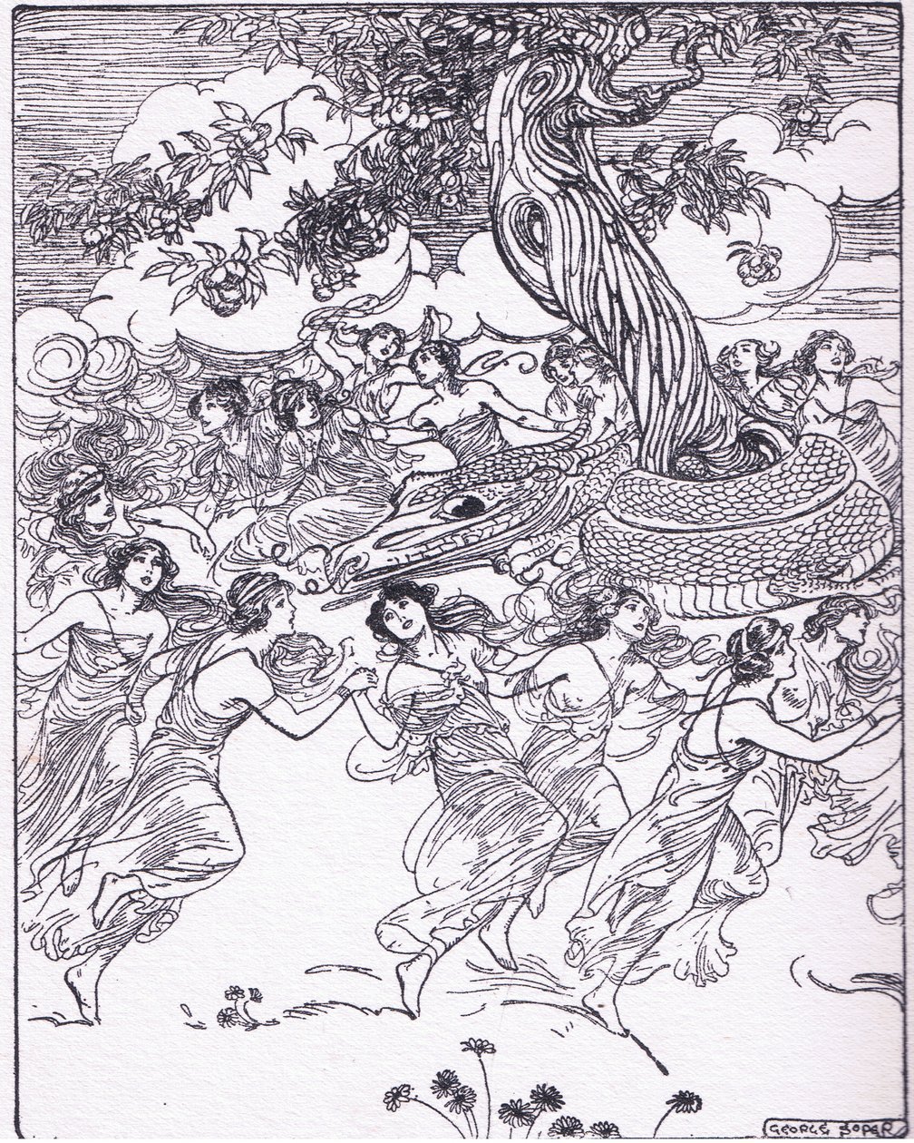 Hand in Hand um den verzauberten Baum tanzend, aus The Heroes, veröffentlicht von George Allen und Unwin 1929 von George Soper