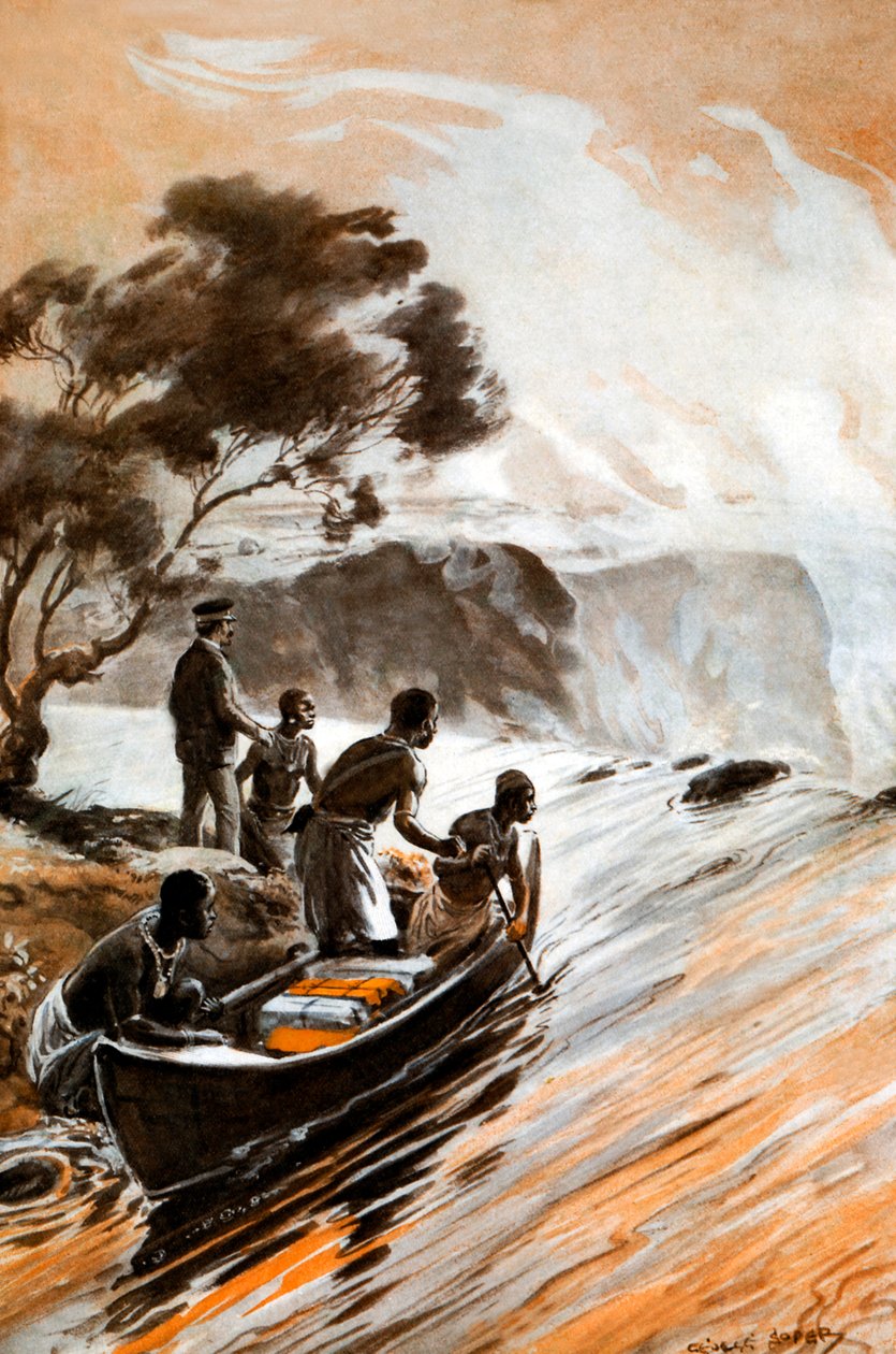 Livingstones Entdeckung der Victoriafälle von George Soper
