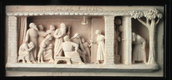 Die Befreiung von Petrus, hergestellt von Doulton & Co., ca. 1872-82 von George Tinworth