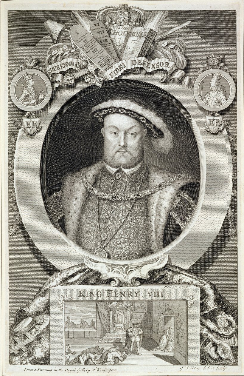 Heinrich VIII. (1491-1547), nach einem Gemälde in der Royal Gallery in Kensington von George Vertue