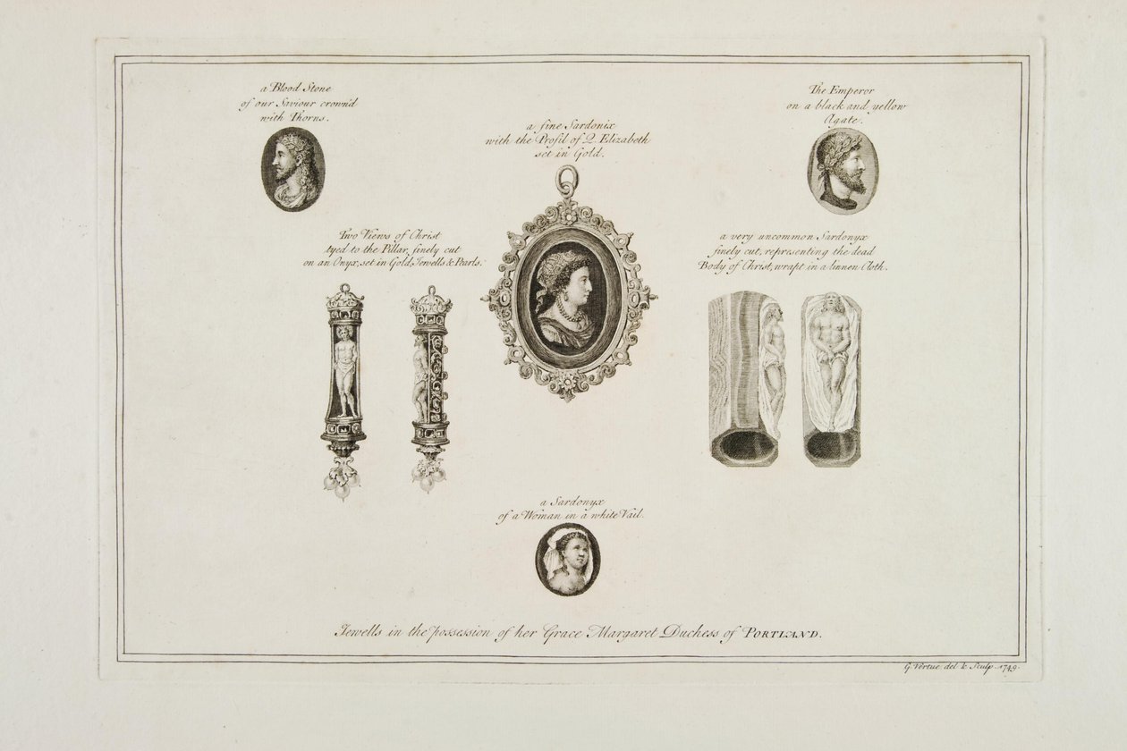 Juwelen im Besitz Ihrer Gnaden Margaret Herzogin von Portland, 1749 von George Vertue
