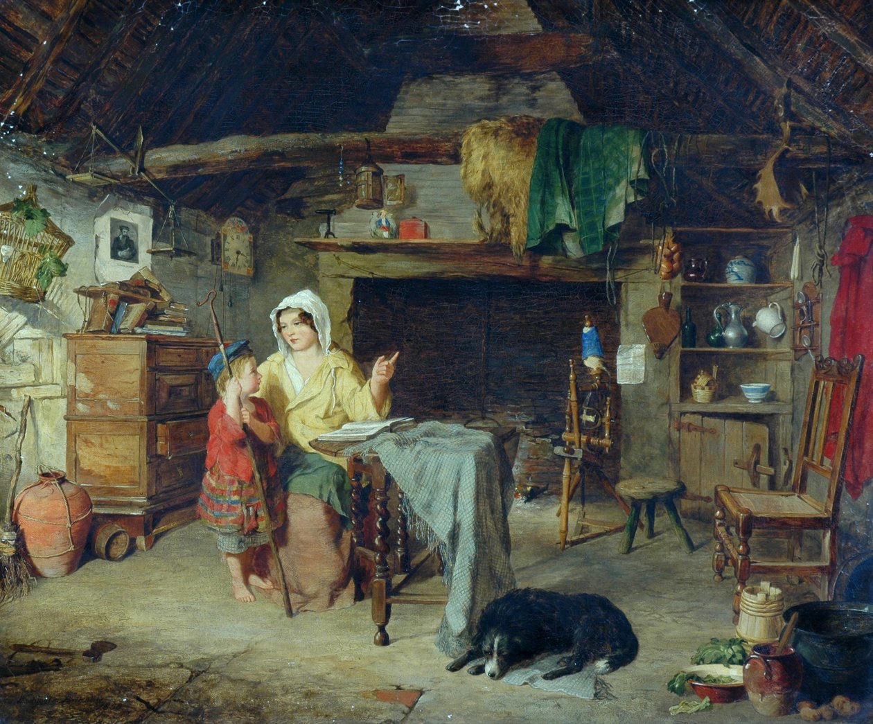 Der Ettrick. Hirtenjunge erhält seine ersten Eindrücke von seiner Mutter, 1858 von George Washington Brownlow