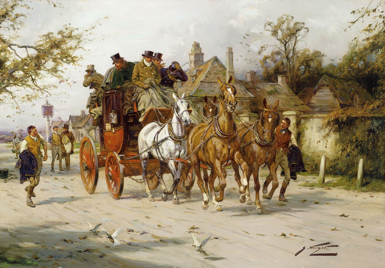 Die Postkutsche von Oxford nach London von George Wright