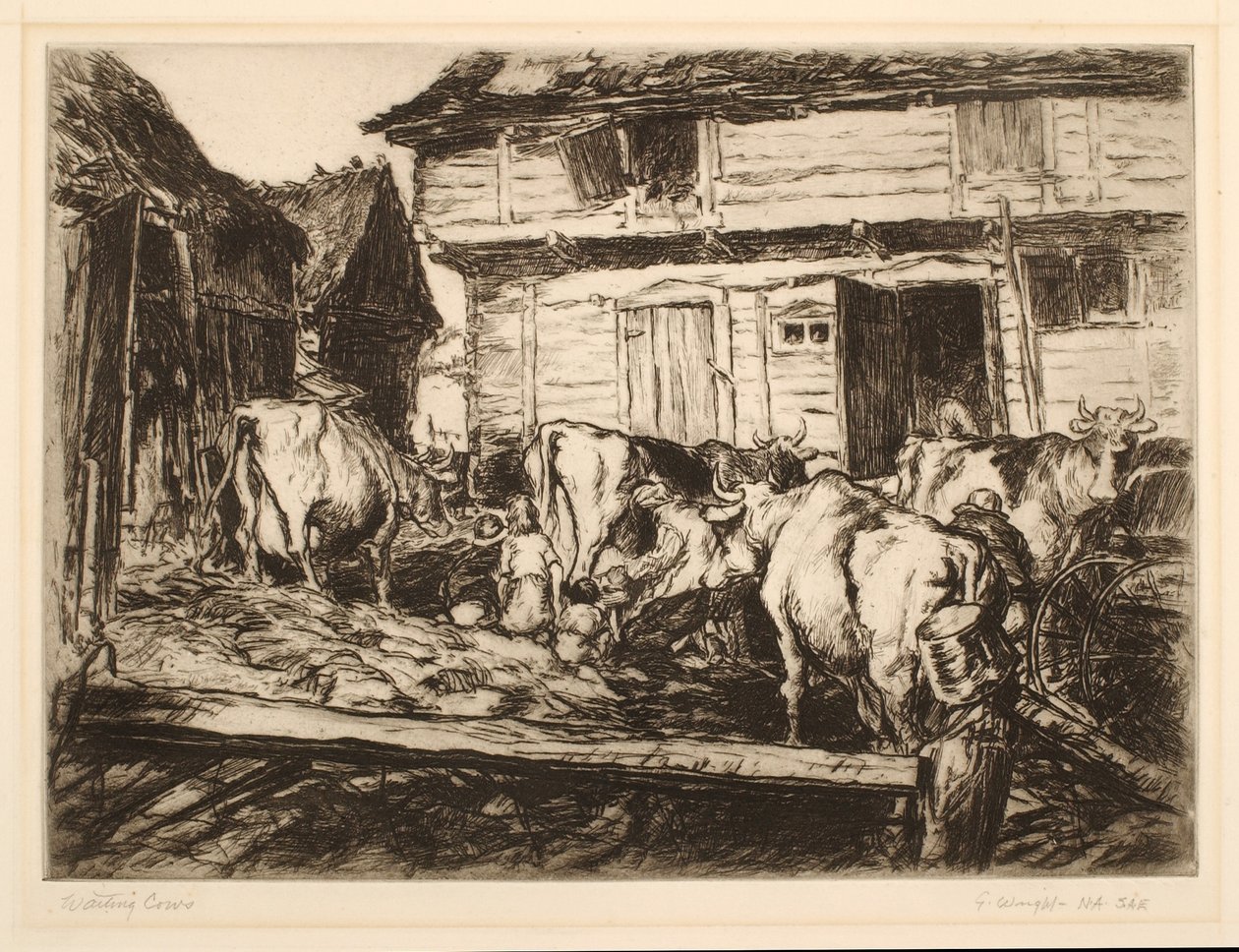 Wartende Kühe von George Wright