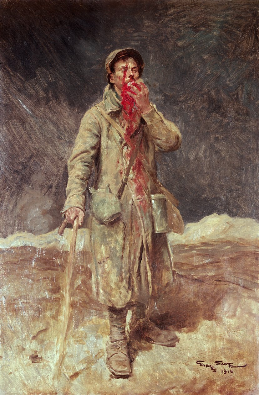 Ein verletzter Soldat, 1916 von Georges Bertin Scott