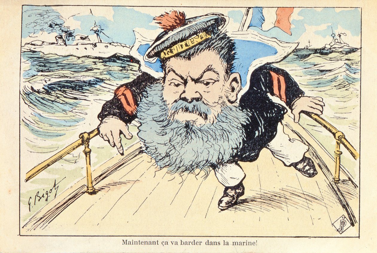Karikatur des Marineministers Camille Pelletan (1846-1915) von Georges Ferdinand Bigot