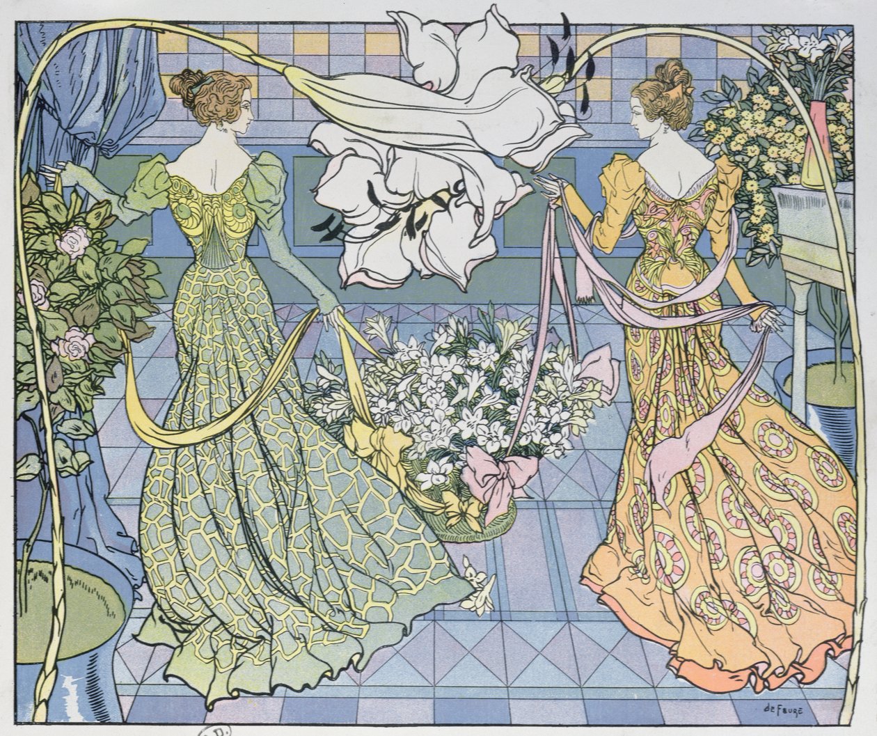 Frauen umgeben von Blumen, ca. 1900 von Georges de Feure