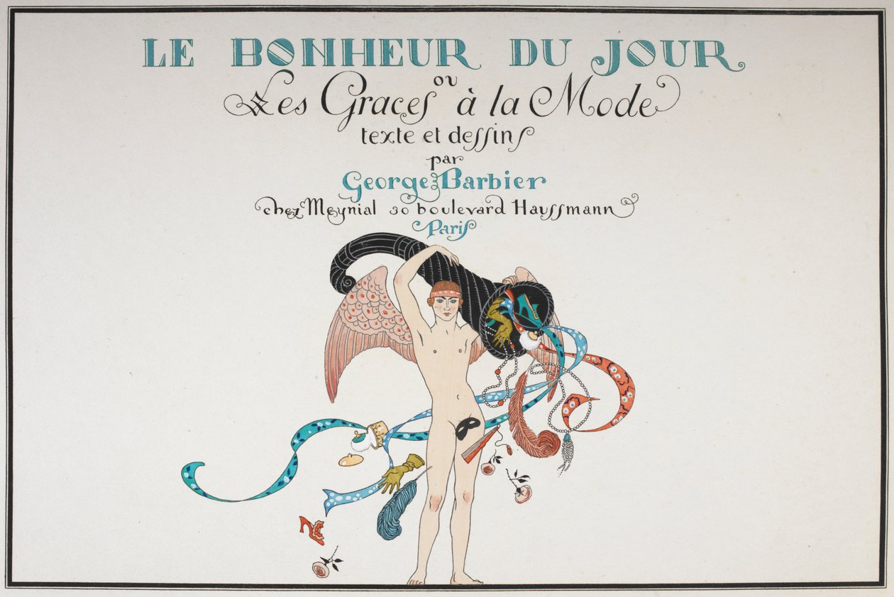 Illustrierte Titelseite. Eine nackte männliche Figur. von Georges Barbier