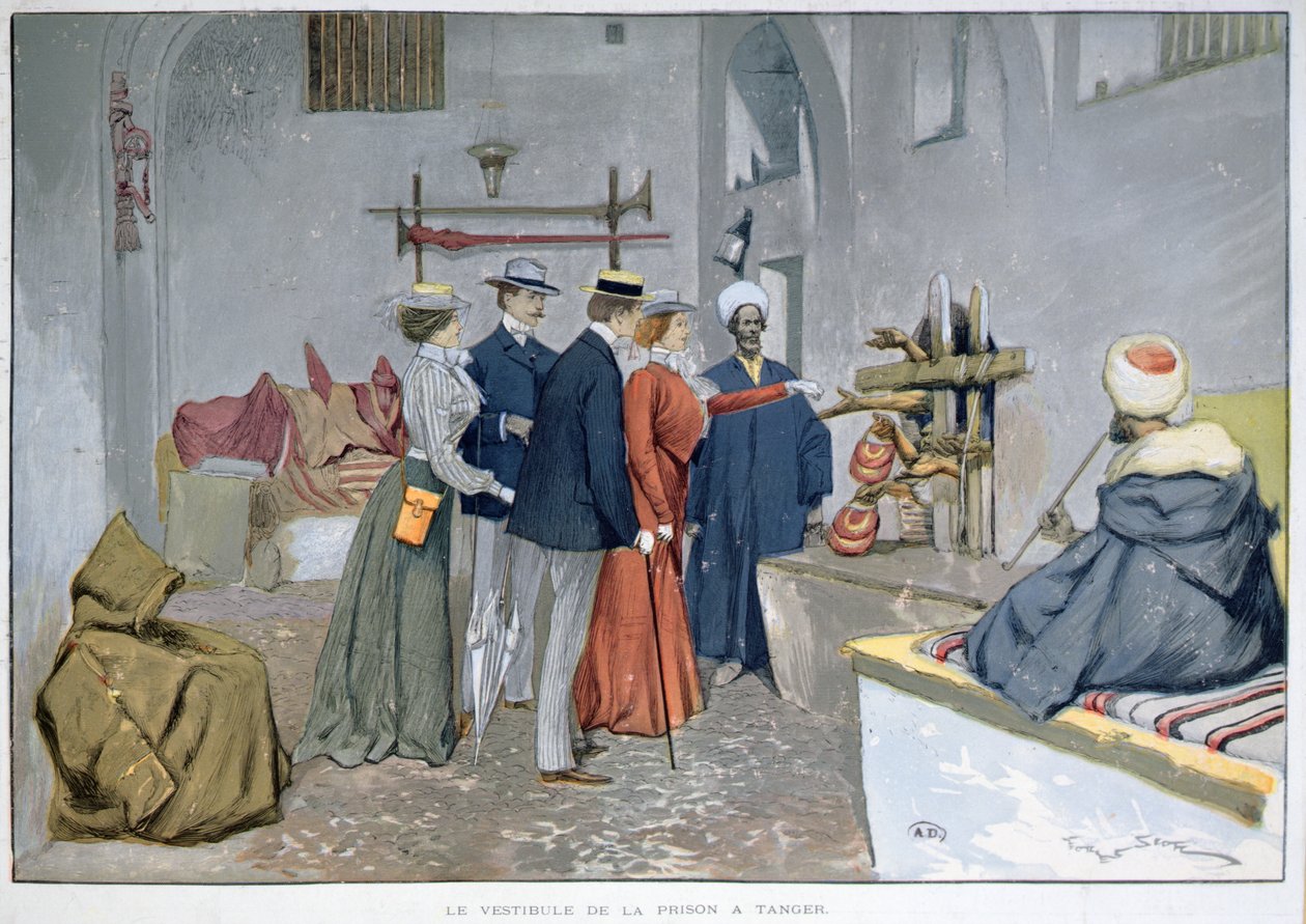 Eingangshalle des Gefängnisses in Tanger, ca. 1900 von Georges Bertin Scott