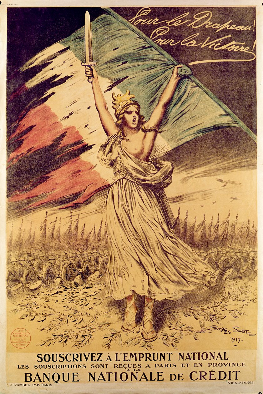 Französisches Plakat aus dem Ersten Weltkrieg zur Förderung des Kaufs von Kriegsanleihen, 1917 von Georges Bertin Scott
